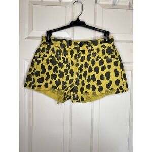 NWT BLANK NYC Shorts. Women Size 25 Mustard Leopard Print. The Barrow High‎ Rise